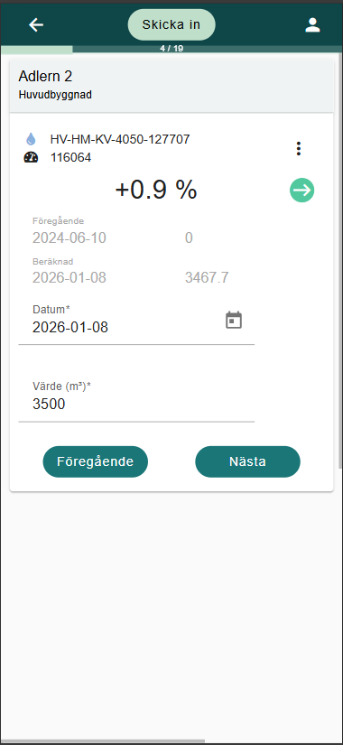 Registrera avläsning