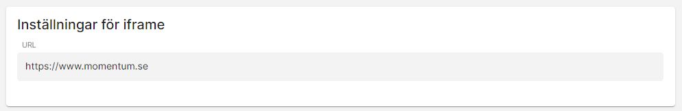 Inställningar iframe
