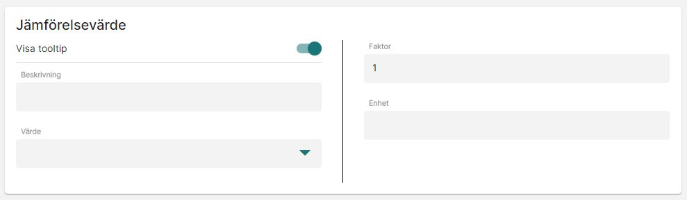 Inställningar jämförelsevärde