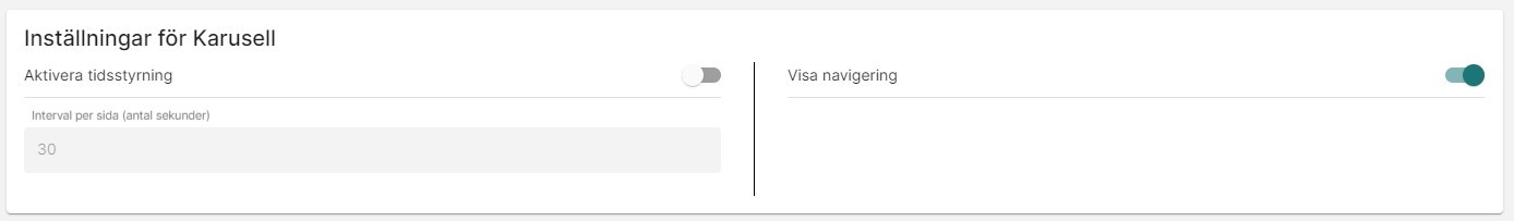Inställningar för karusell