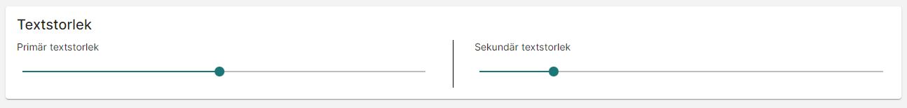 Inställningar för textstorlek