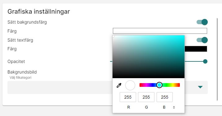 Välj bakgrundsfärg